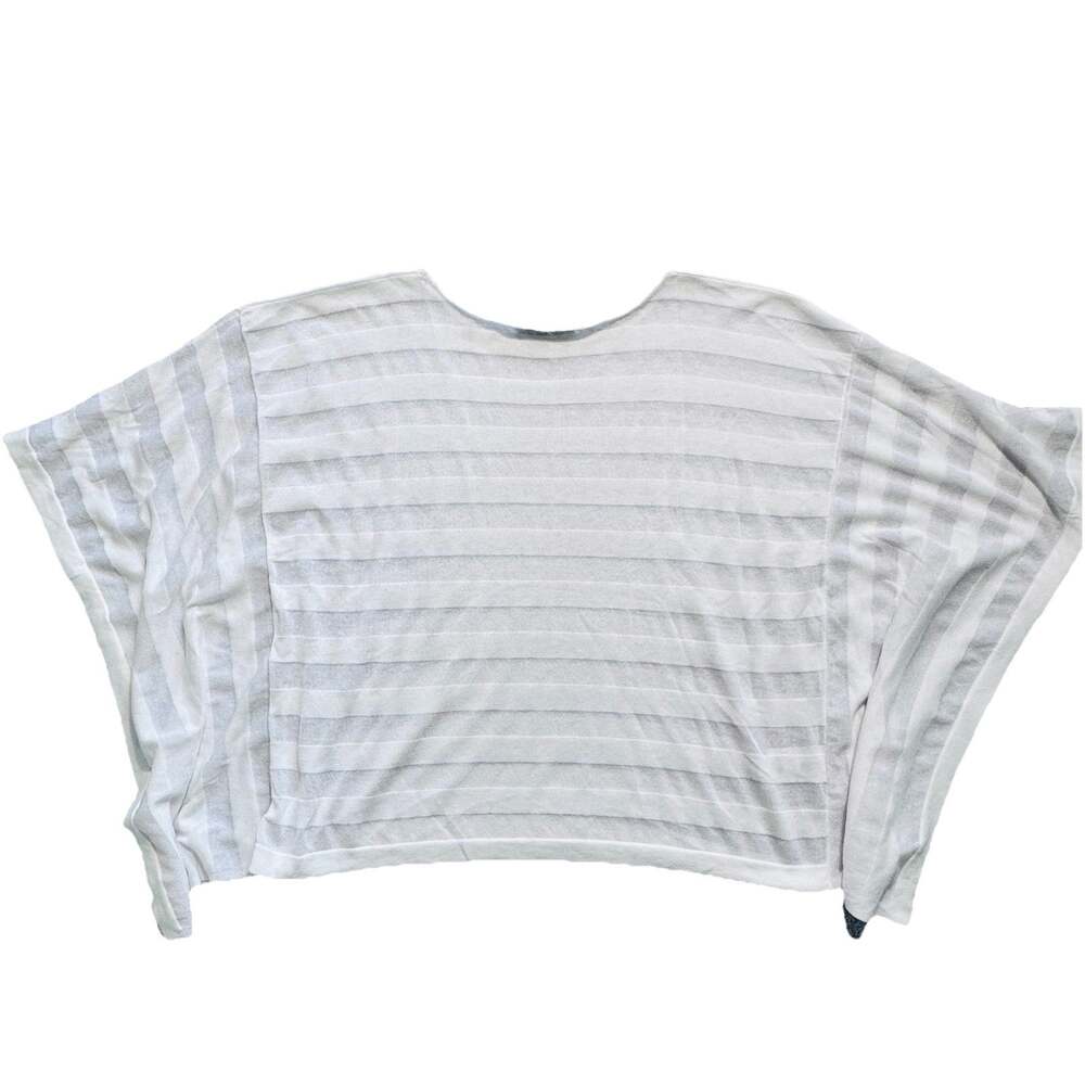 Tommy Bahama White Linen Blend Batwing Boxy Sweater Top Sz S/M Coastal Vaca